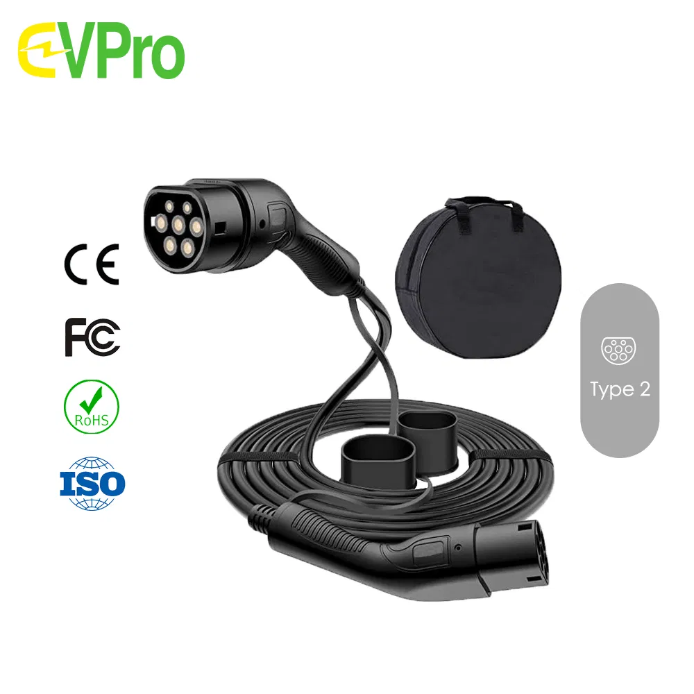 نوع 2 (نهاية الشبكة) إلى نوع 2 (نهاية المركبة) 3 مرحلة/ 22kw 45m IP65 كابل شحن سيارة كهربائية EV مع