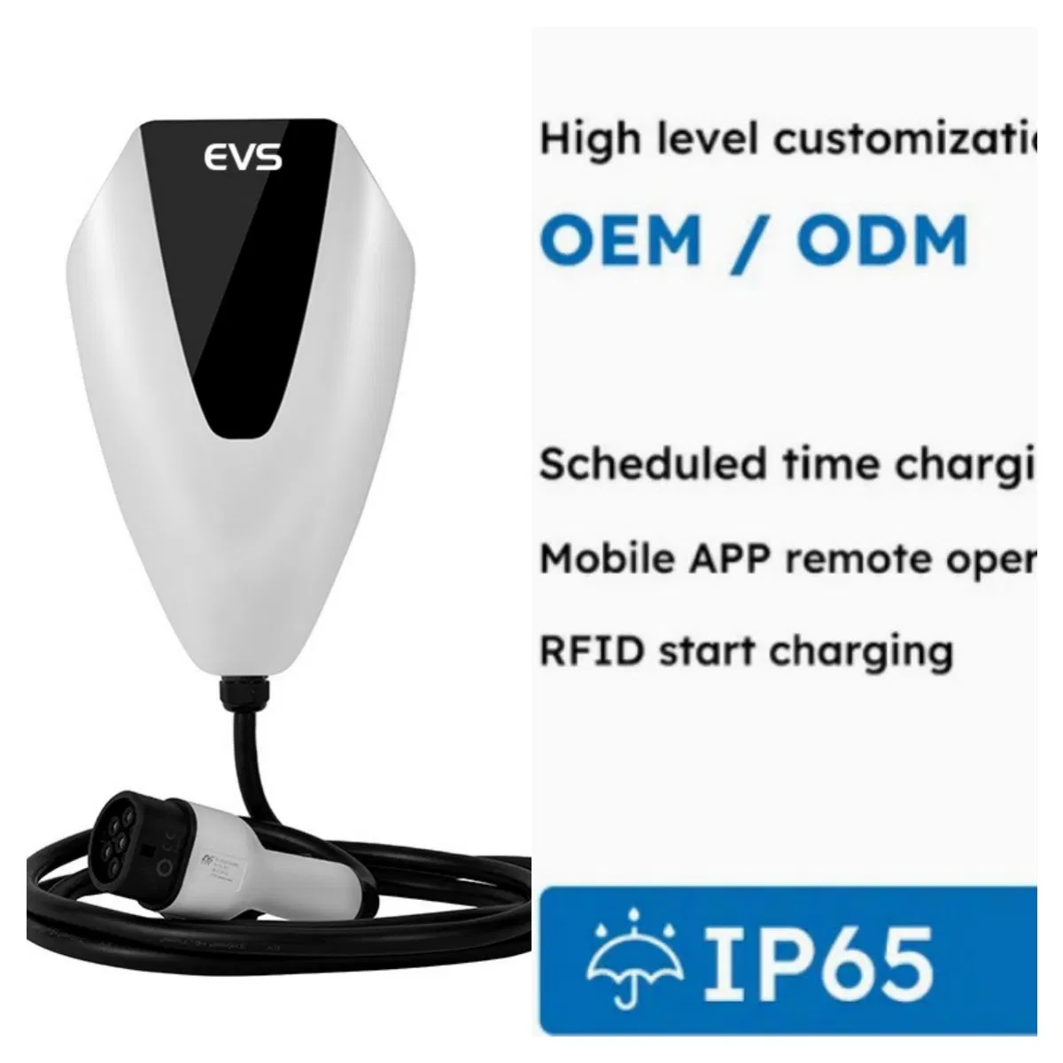 شاحن سريع للسيارات الكهربائية بتقنية RFID للتحكم / توصيل وتشغيل للاستخدام المنزلي 7kw 11kw 14kw 21kw شاحن كهربائي للسيارات الكهربائية AC