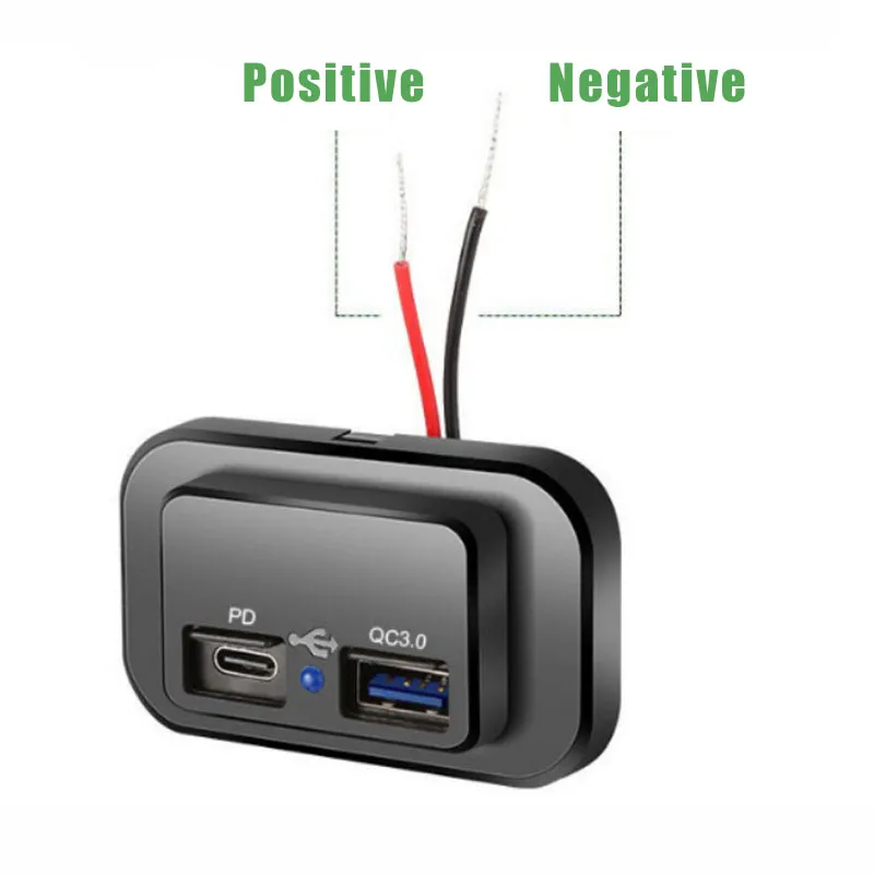 DC12-24 شاحن سيارة مزدوج بمنفذ USB 4.8A/Pd و QC3.0 شحن سريع مزدوج مع لوحة
