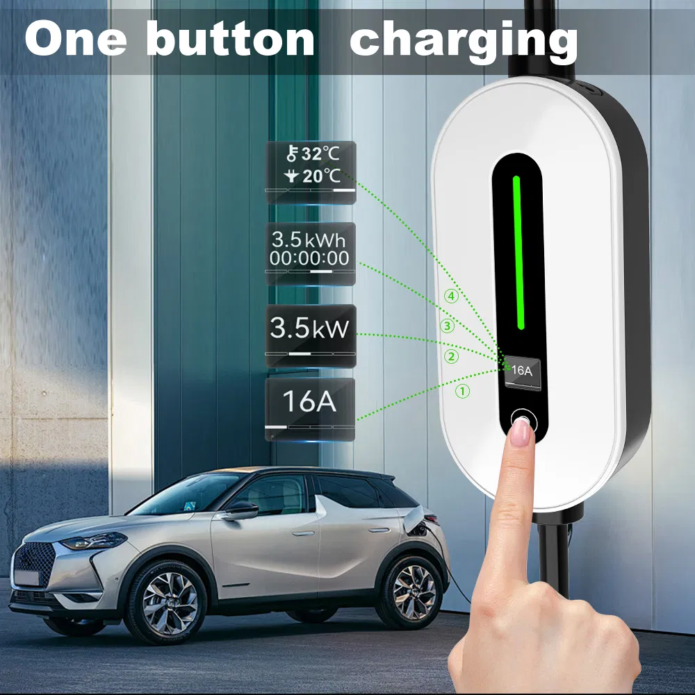 نوع 2 شاحن كهربائي محمول للسيارات الكهربائية 3.5kw مستوى 2