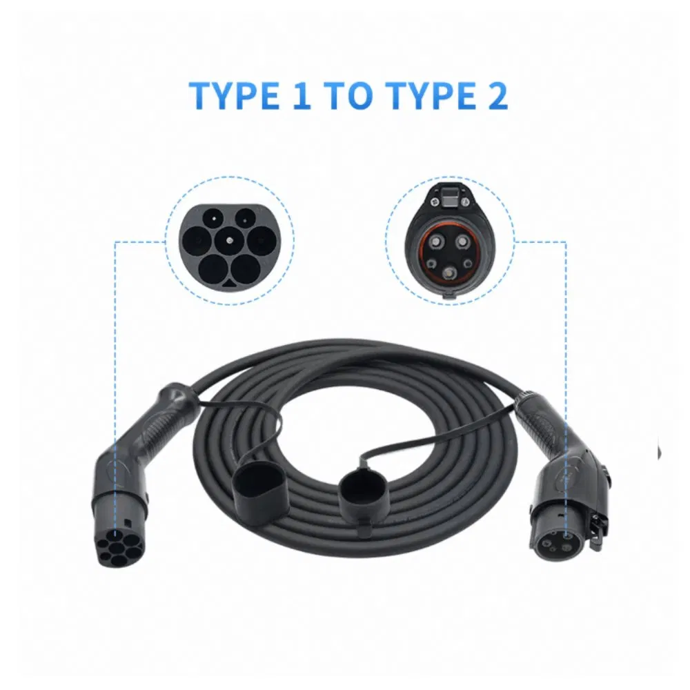 CE 16A Type2 إلى Type1 شاحن سيارة كهربائية كابل شحن EV