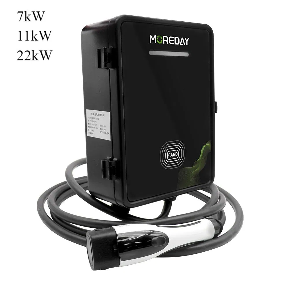 وضع 3 نوع 2 قابس 1 مرحلة 3 مرحلة 7.4kw 22kw محطة شحن سيارة كهربائية AC Wallbox مع واي فاي