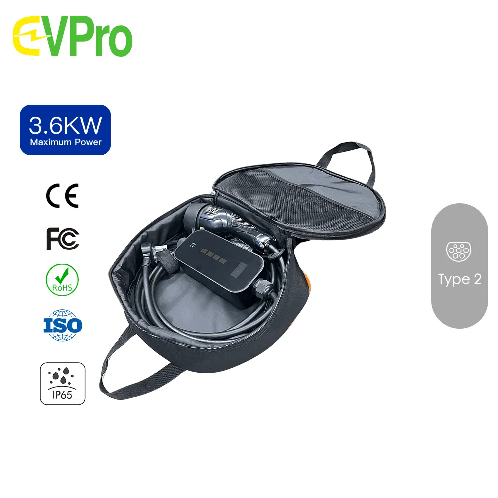 3kw / 3.6kw شاحن ذكي محمول كهربائي للسيارات مع تحكم في درجة الحرارة (نسخة مطورة من هيكل الألمنيوم)