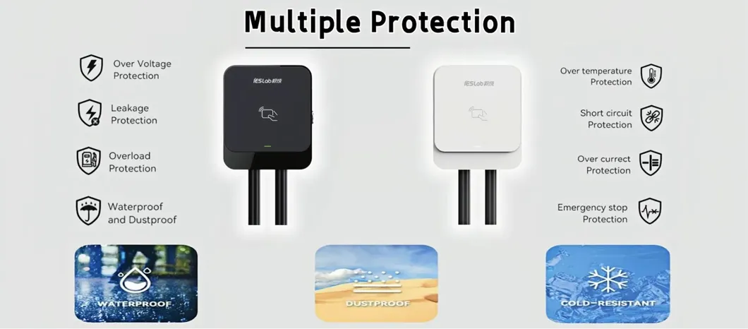 7kw 11kw 22kw حل شحن سيارة كهربائية سريع AC مع Type2 موصل Gbt