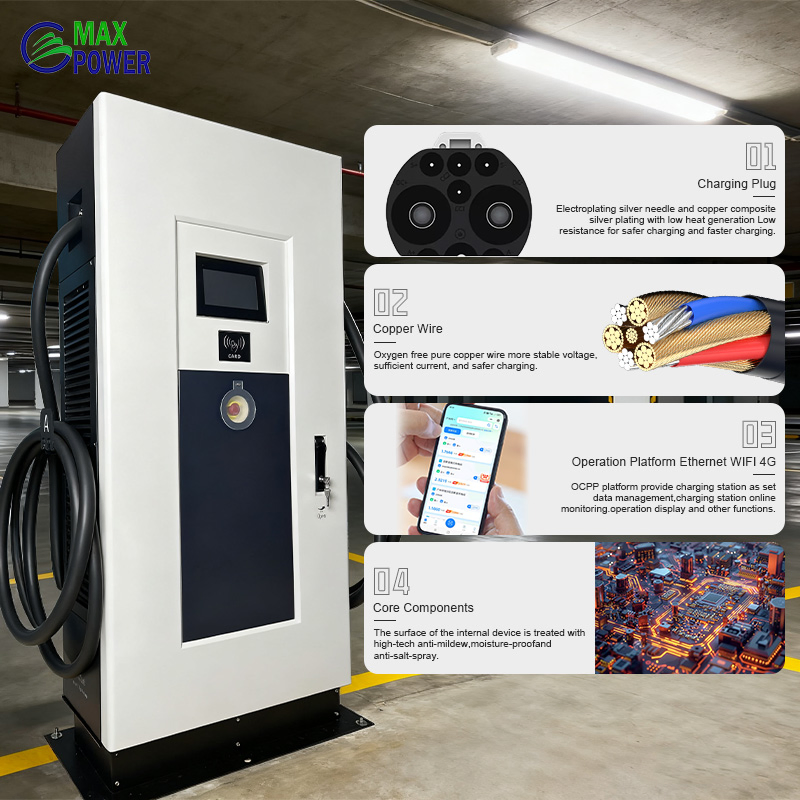 شاحن سيارة كهربائية بمدخلين 160kw مستوى 3 تيار مستمر