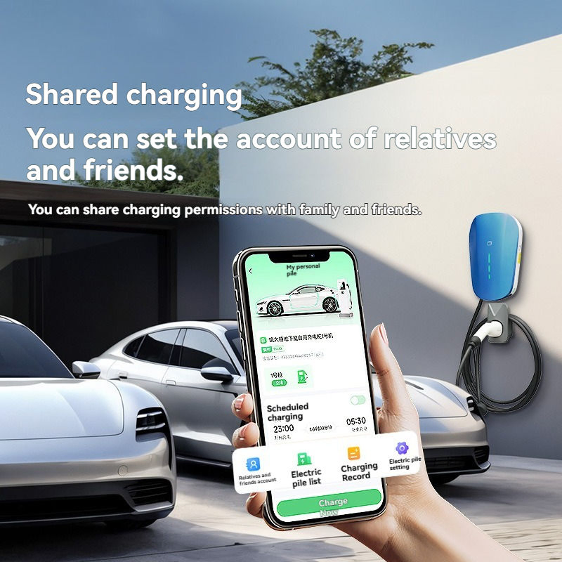 7kw شاحن كهربائي مثبت على الحائط للنوع 1 والنوع 2