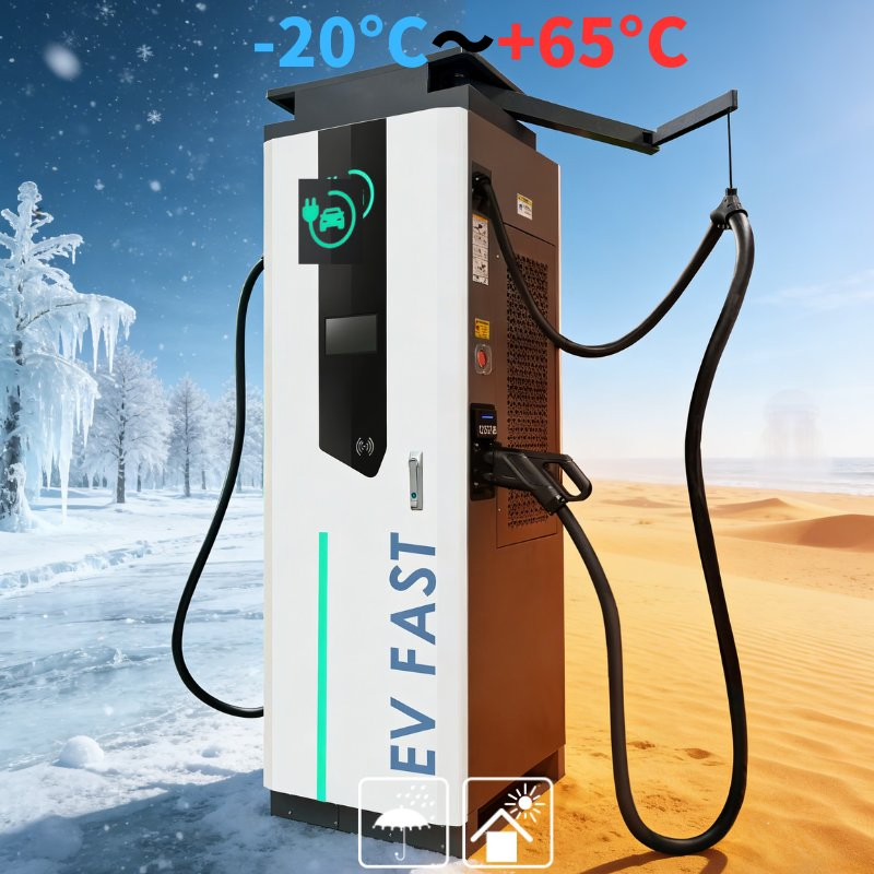 مزود بيد 1000V Level3 80kw 100kw شاحنة ثقيلة مركبة كهربائية شاحن سريع مباشر للسيارات الكهربائية مزود بمسدسين