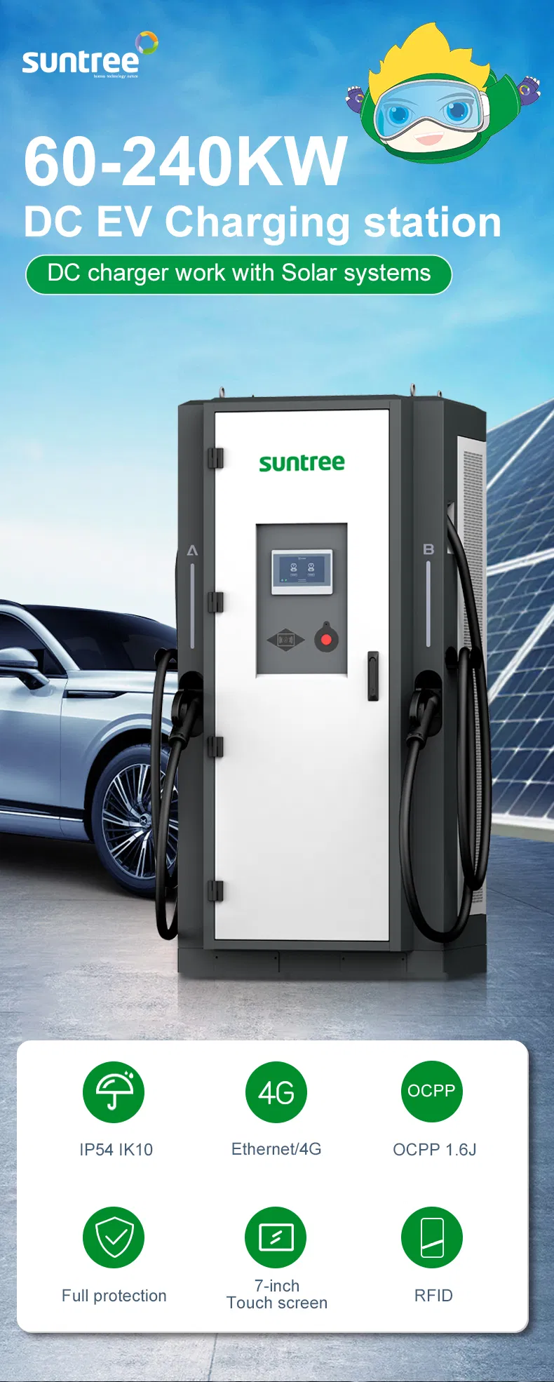 محطة شحن كهربائية مزدوجة المنافذ 180kw شاحن سريع تيار مباشر