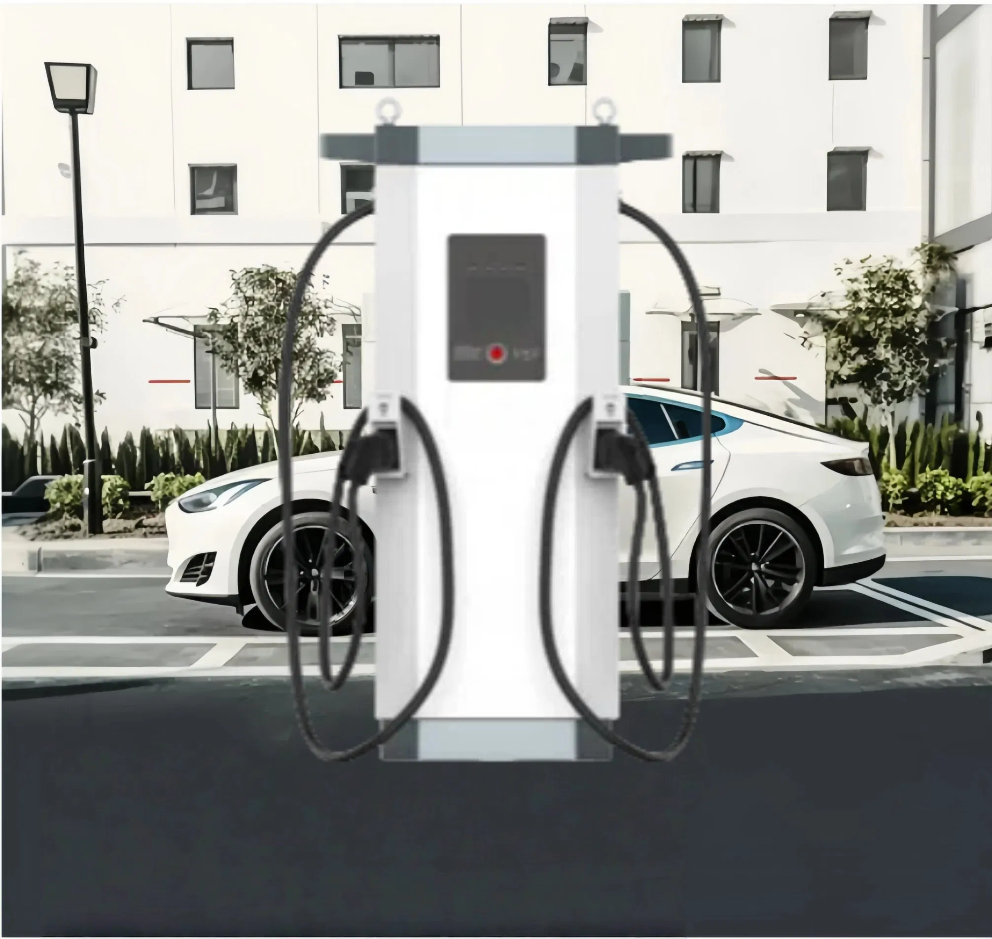 غوه 90kw شاحن كهربائي عالي الجودة مزود بمنافذ شحن مزدوجة لمحطات الشحن DC للاستخدام الخارجي