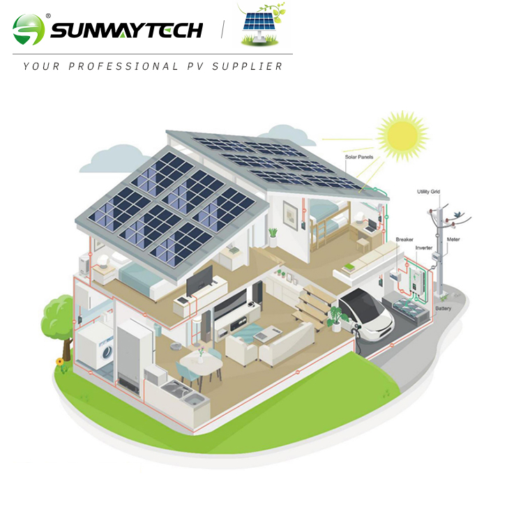 نظام الطاقة الشمسية الهجين الشامل من سونواي 3.5kw منتجات كاملة من بنوك الطاقة للاستخدام المنزلي مع أنظمة شاحن السيارات الكهربائية