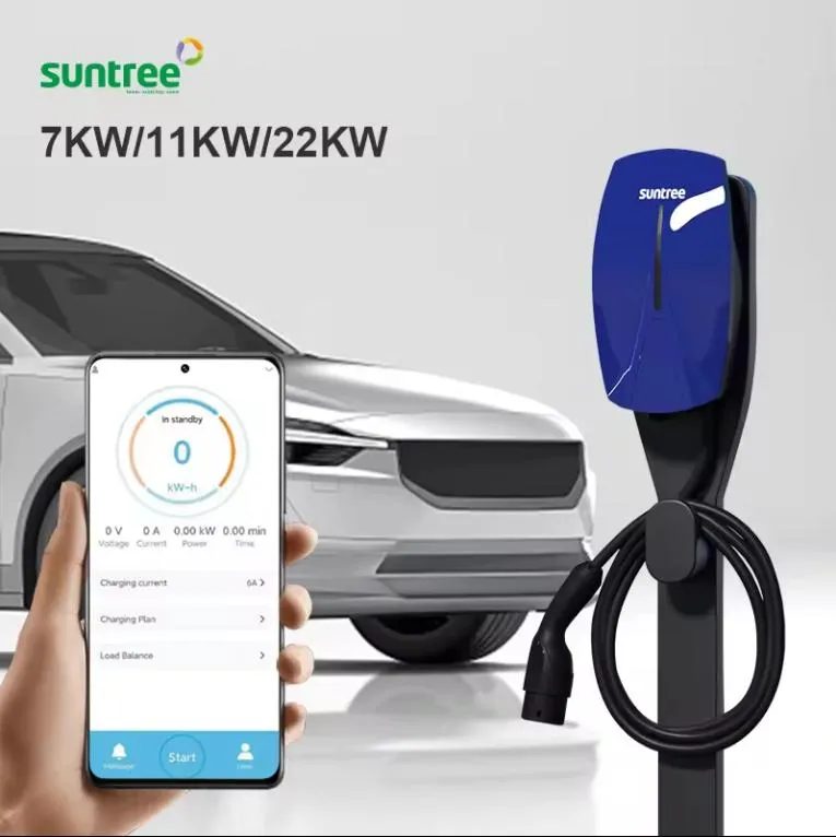 محطة شحن السيارات الكهربائية 11kw شاحن السيارات الكهربائية Type2/Gbt/Type1 مناسب لمنزل بيد الإلكتروني الذكي 3 شمسي