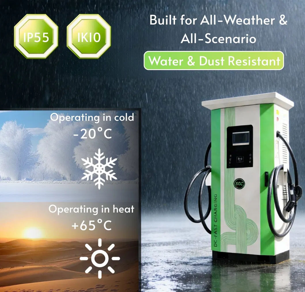 شاحن كهربائي معتمد من TUV CE Ocpp1.6 80kw بمدخلين وتحكم ذكي لشحن السيارة الكهربائية