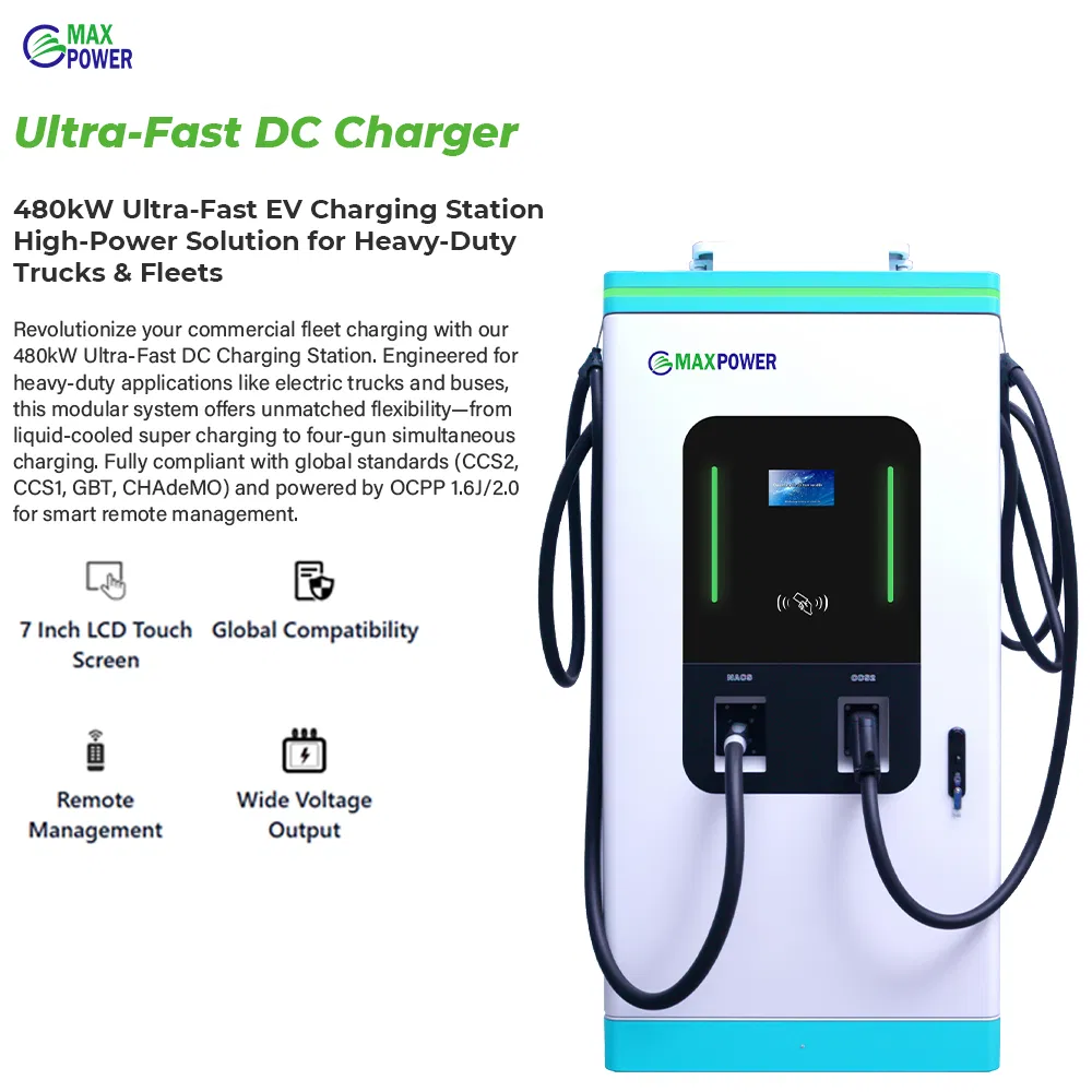 محطة شحن سيارات كهربائية 4 مسدسات 480kw شاحن كهربائي