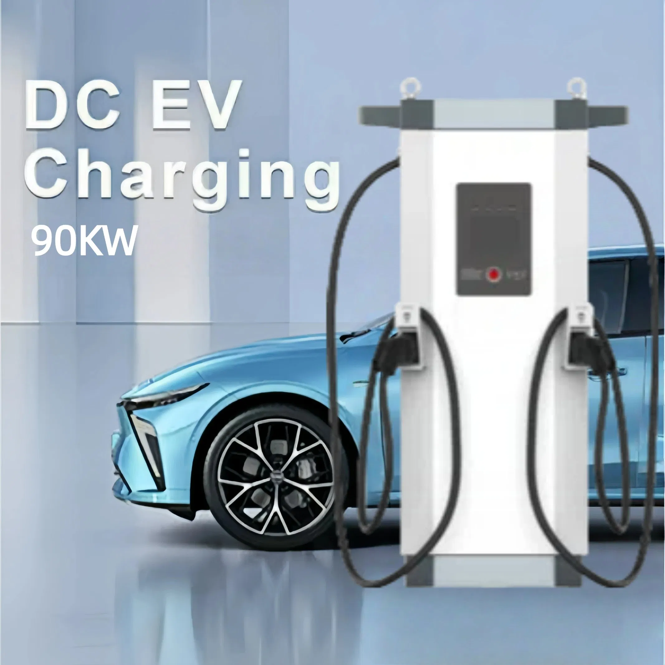 غوه 90kw شاحن كهربائي عالي الجودة مزود بمنافذ شحن مزدوجة لمحطات الشحن DC للاستخدام الخارجي