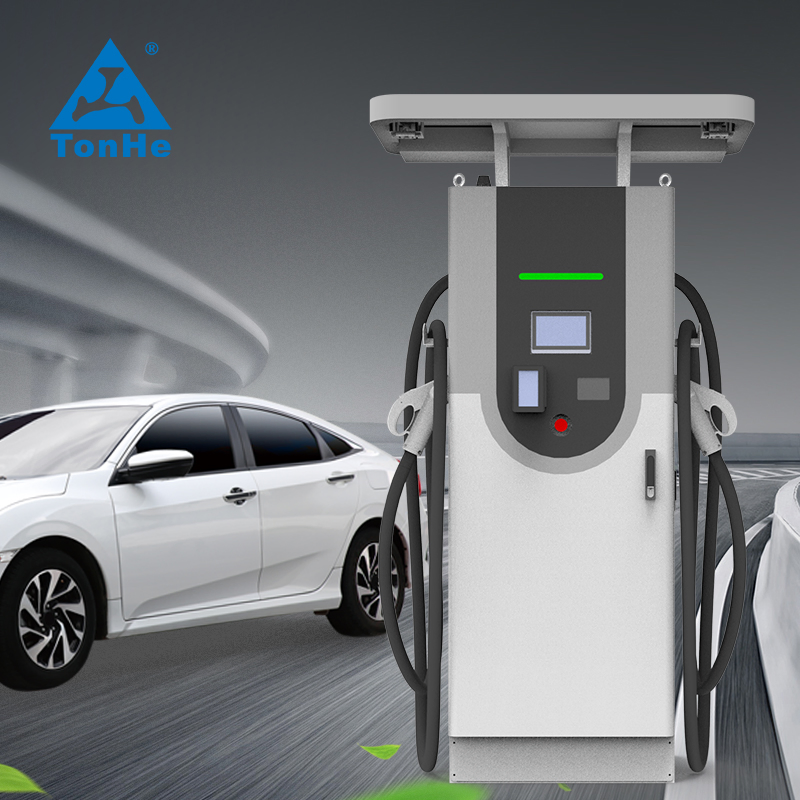 شاشة إعلان شاحن سريع للسيارات الكهربائية للاستخدام التجاري 60kw حل محطة شحن السيارات الكهربائية