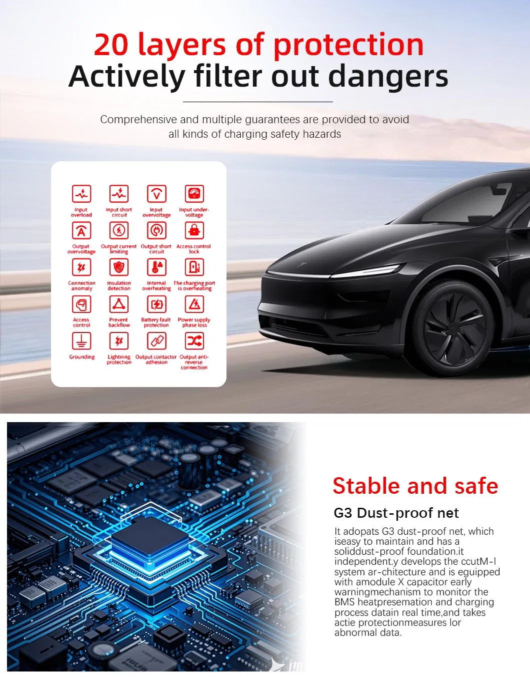 60kw محطة شحن ثنائية المنافذ لشحن السيارات الكهربائية مع زر إيقاف الطوارئ لشحن سريع وآمن
