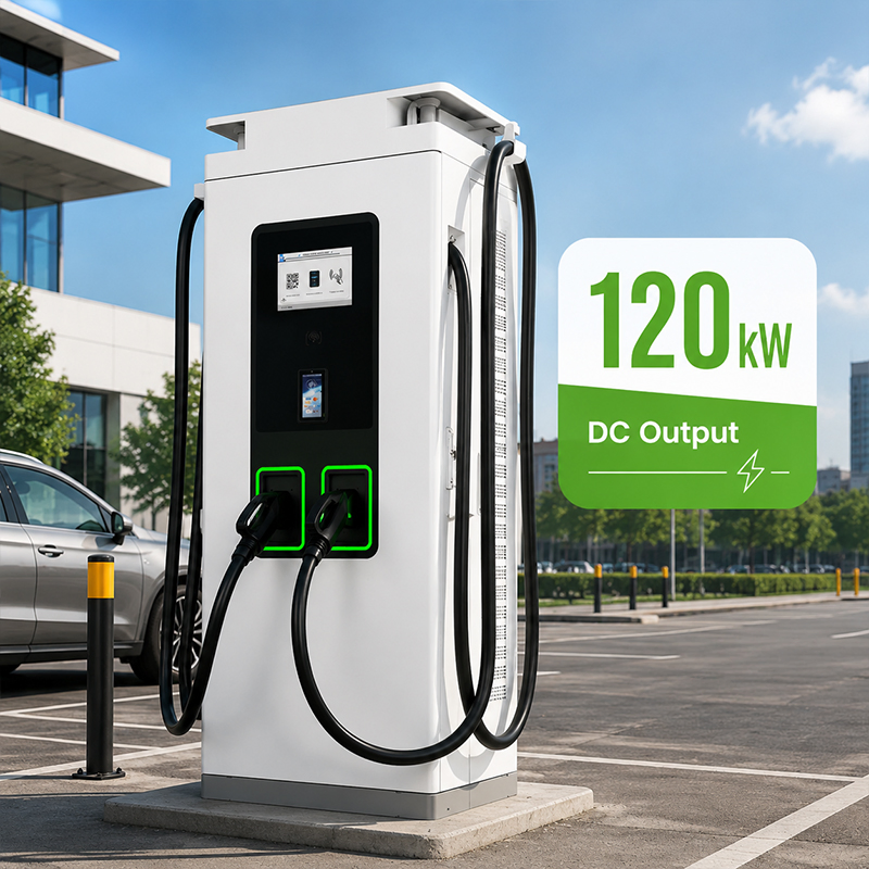 120kw شاحن سريع للسيارات الكهربائية خارجي حل شحن مزدوج المخرج