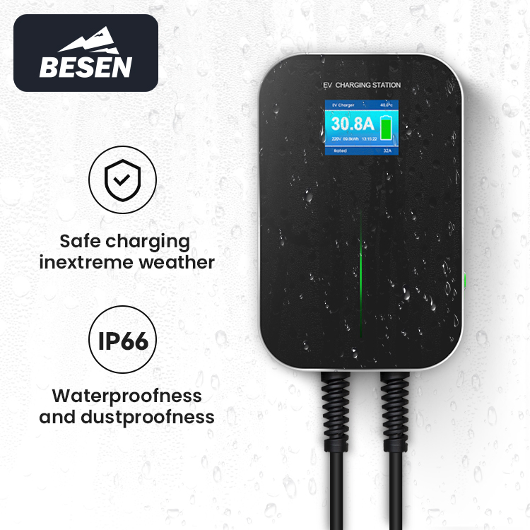 شركة بيسن لصناعة شواحن السيارات الكهربائية الذكية للتحكم عبر التطبيق الجدار 3 32A 7kw شاحن سيارة كهربائية للمنازل المتنقلة