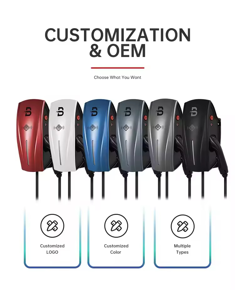 شاحن كهربائي تجاري بنى 7kw 22 كيلووات RFID 4G محطة شحن كهربائية Type2 محطات شحن السيارات الكهربائية GB/T للاستخدام الخارجي
