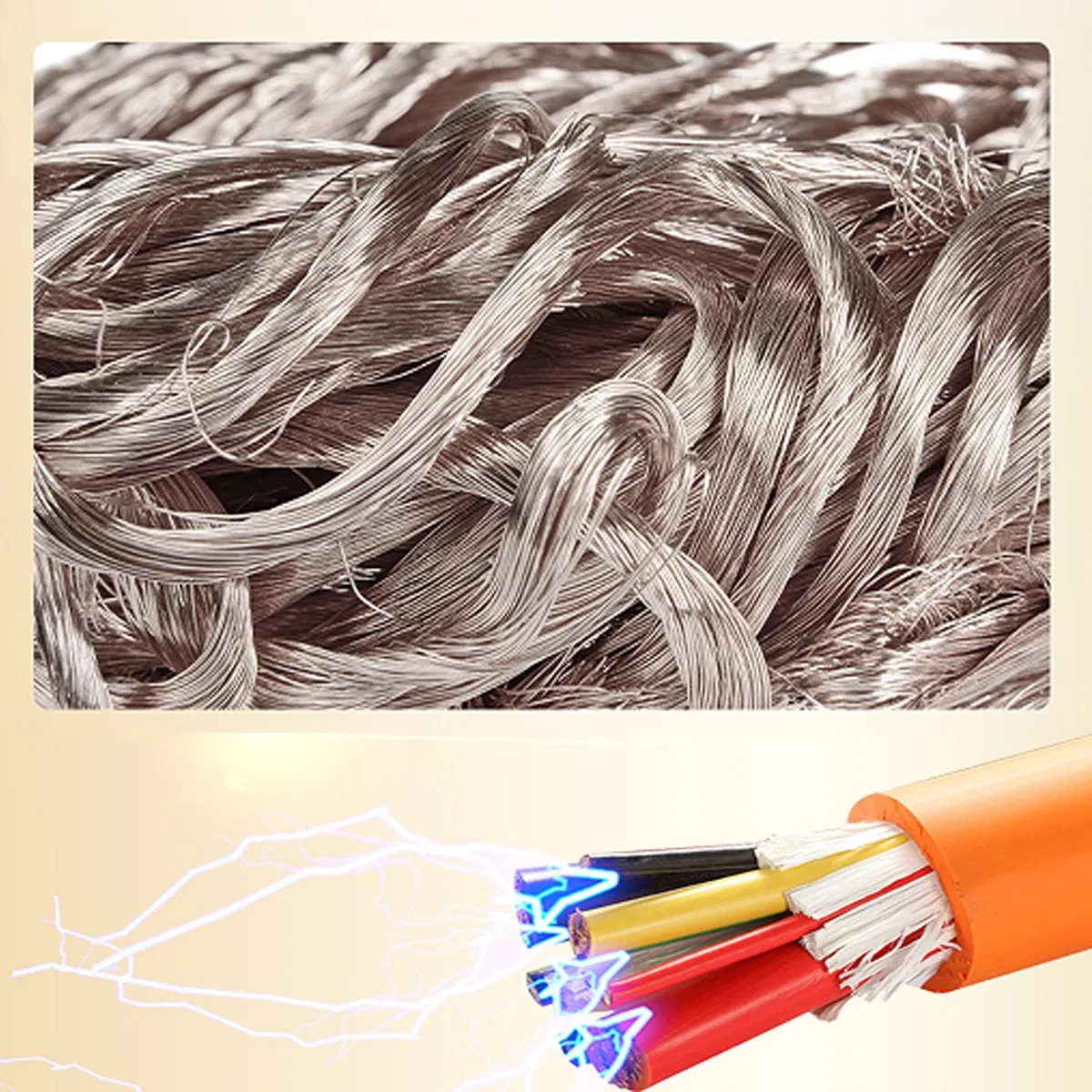 مادة TPE TPU كابل شحن مركبة كهربائية DC 1000V كابل سيارة كهربائية عالي الجهد برتقالي محمي مزدوج العزل كابل سيليكون EV