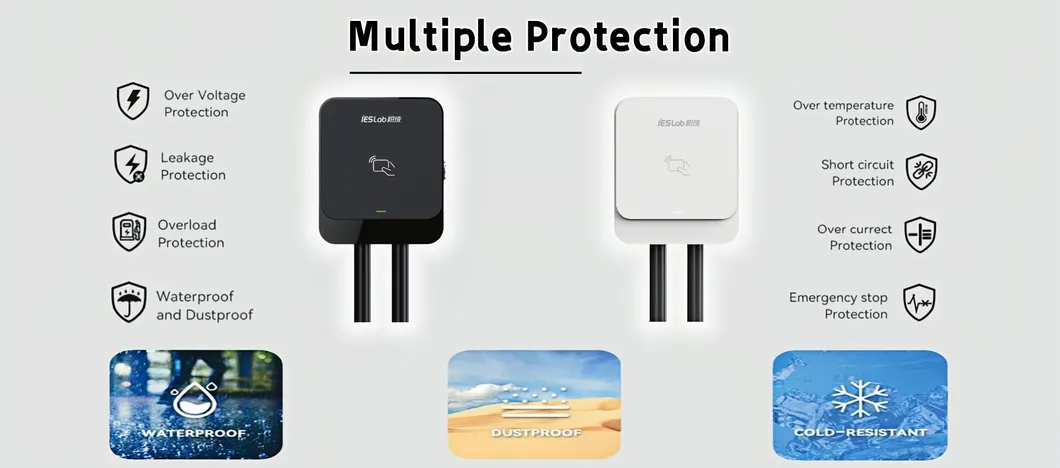 7kw نوع صندوق الحائط 2 Ocpp CE 32A 230V حل شحن سريع للسيارات الكهربائية بتيار متردد