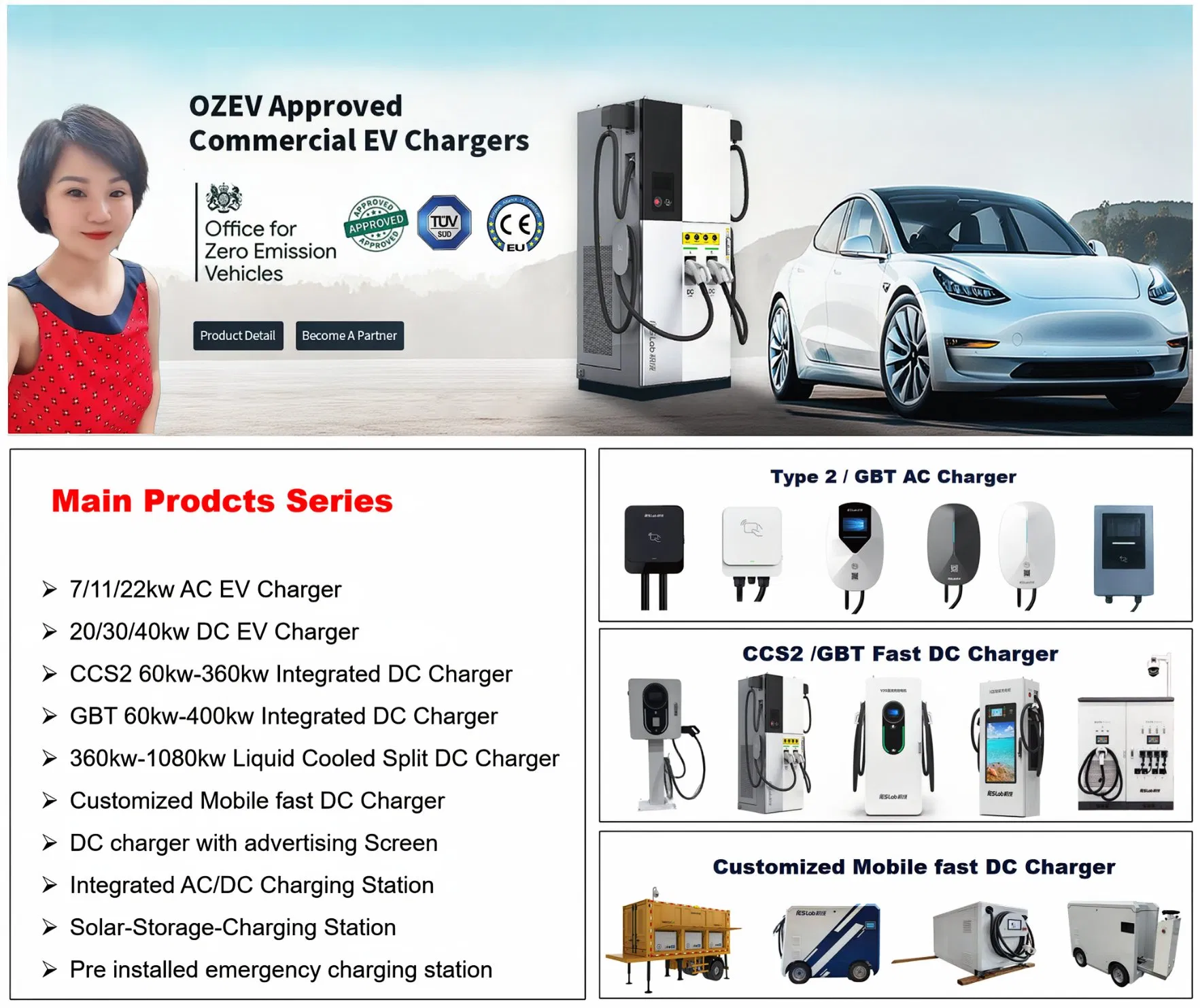 حل شحن سيارة كهربائية للاستخدام العام التجاري وفقًا لمعايير الاتحاد الأوروبي CCS2 موصل 60kw 120kw 160kw 240kw مع شهادة TUV و CE و Ocpp