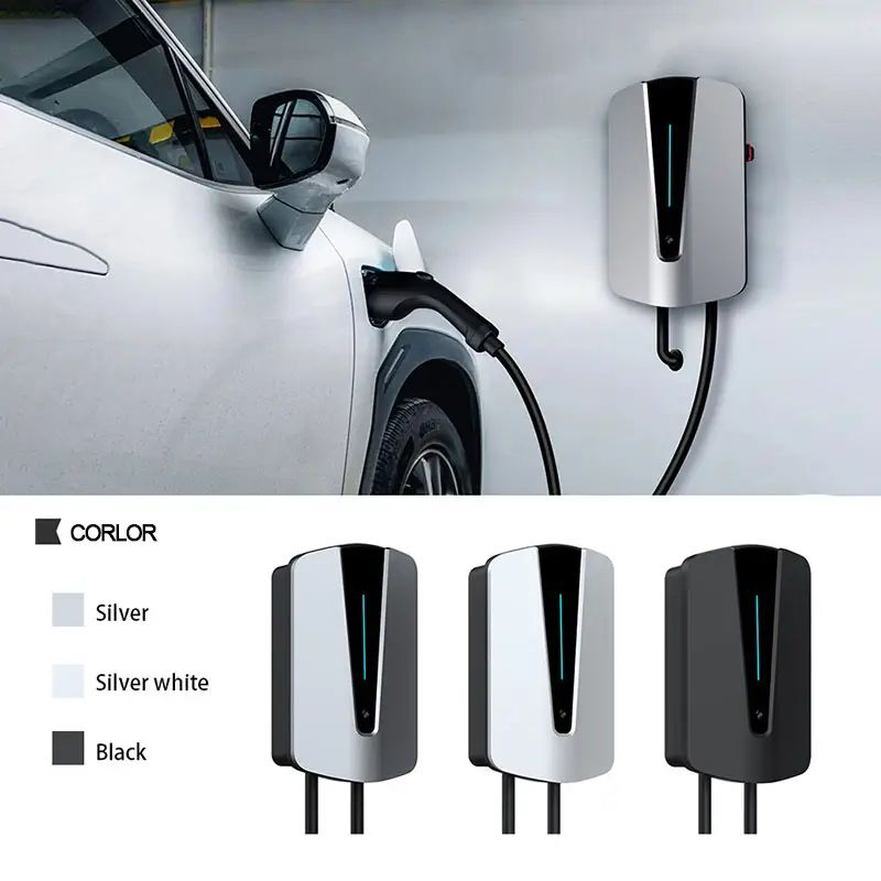 نوع 2 شاحن سيارة كهربائية 7kw مثبت على الحائط لشحن المركبات الكهربائية