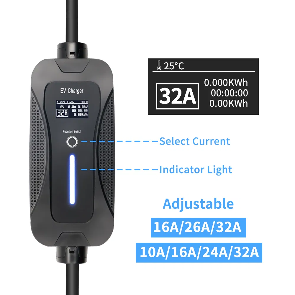 IEC62196 Type2 شاحن كهربائي محمول 32A بنك طاقة للمركبات الكهربائية شاحن سيارة كهربائية