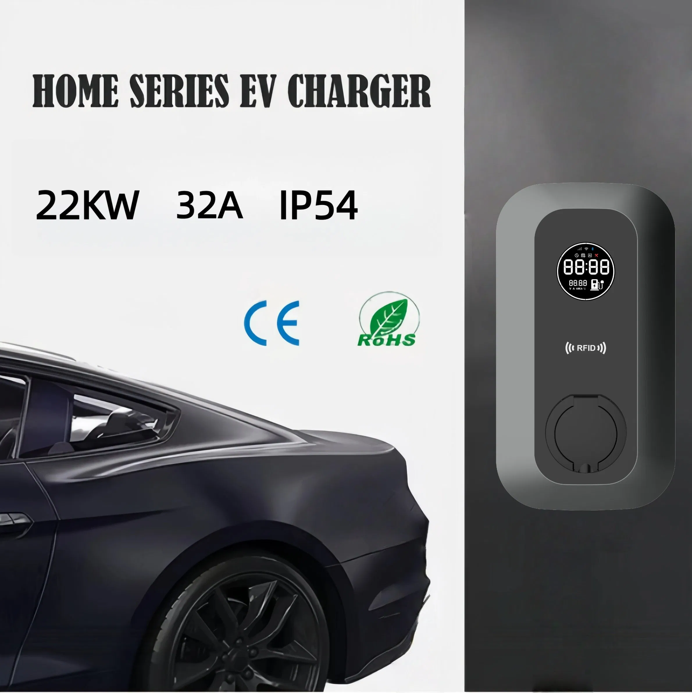 غوهي فاست 22kw 32A شاحن جدار سكني من المستوى 2 للسيارات الكهربائية التي تعمل بالتيار المتردد