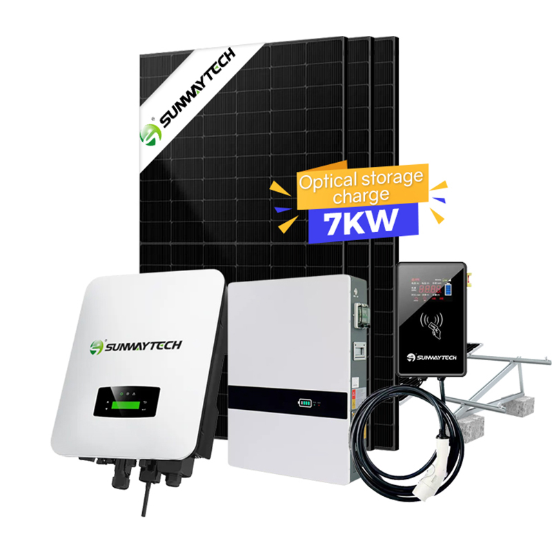 نظام الطاقة الشمسية مجموعة كاملة بطاريات ليثيوم شمسية أنظمة 3.5kw 7kw مع شحن المركبات الكهربائية