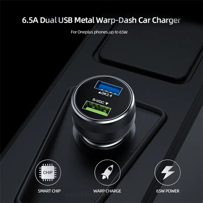 65W شاحن سيارة مزدوج لشركة Oneplus
