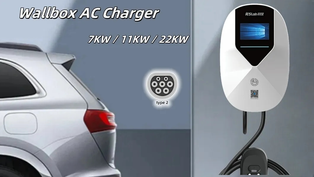 7kw 11kw 22kw حل شحن سيارة كهربائية سريع AC مع Type2 موصل Gbt