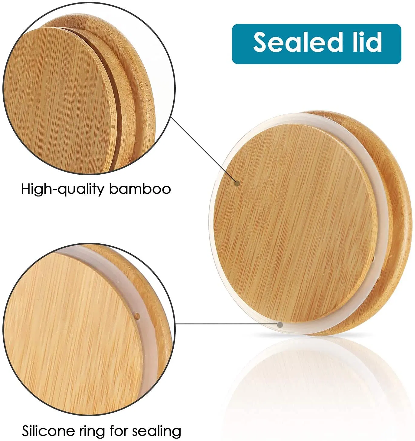 Clear Round Square Candy Spice Cookie Home Decoration Kitchen High Borosilicate Glass Food Storage Jar Container Glassware Glass Bottle Glass Jar with Wood Lid