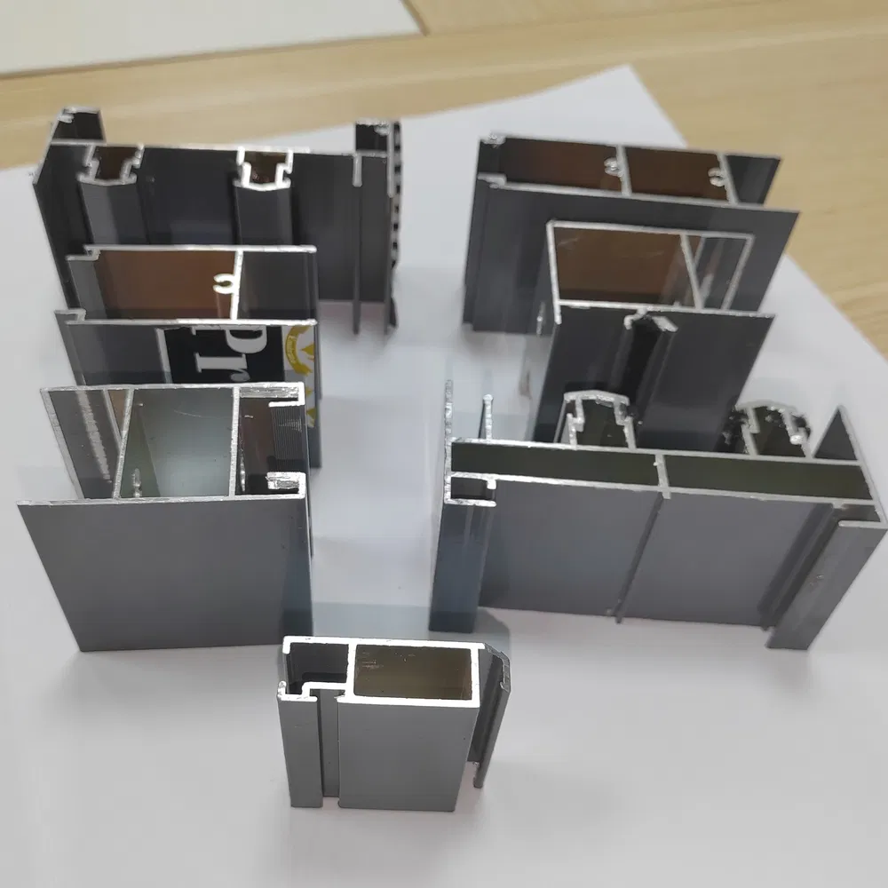 Brushed Finish Curtain Wall Door Framing Aluminum Extrusion Profile for Commercial Entrance