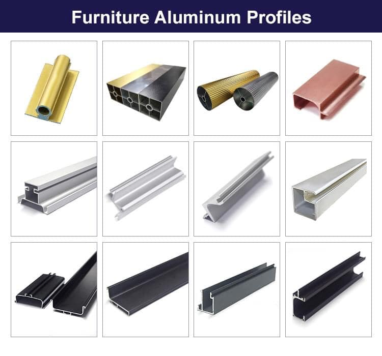 Aluminum Kitchen Cabinet Handle Profiles Furniture Aluminum Alloy Extrusion Profiles for Wardrobe Furniture
