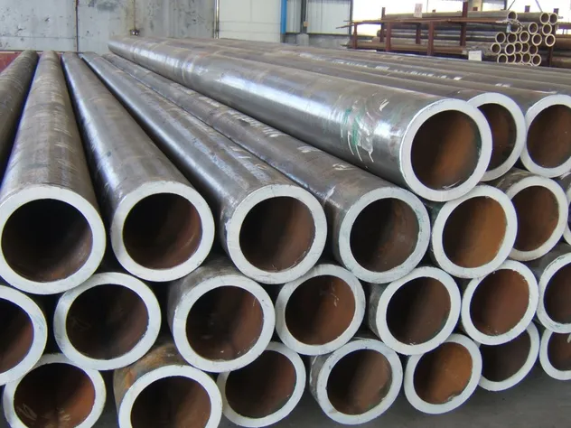 Stainless steel pipe close up