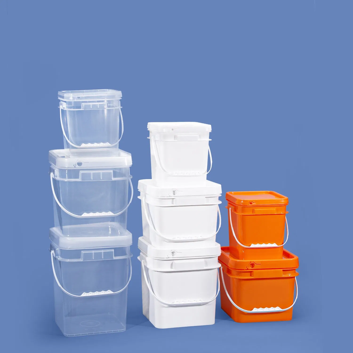 Umetass Food Grade 5 Gallon Rectangular Square Plastic Bucket with Lid for Water Paint Bucket Plastic Food Container