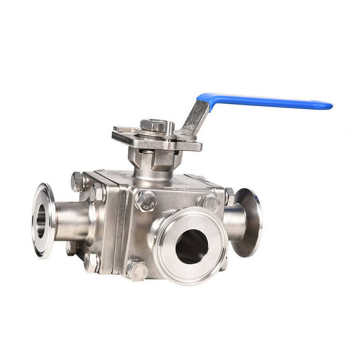 Stainless Steel Sanitary Square Quick Installation 3 Way Ball Valve