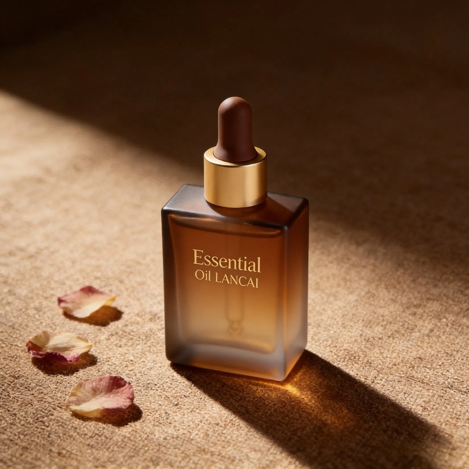 30ml Made-to-Order Understated Luxury Amber Browned Square Gredient Straight Shoulder Dropper Bottle