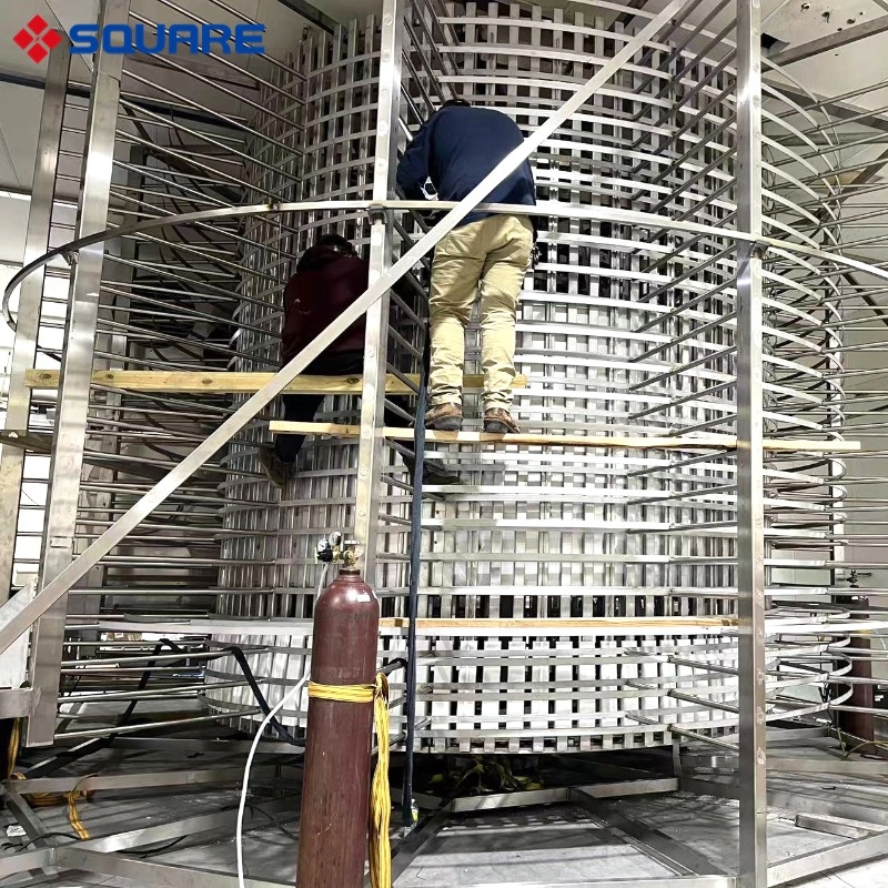 Square High Quality Customized Freeze Meat Fish Seafood Industrial Spiral Quick Freezer