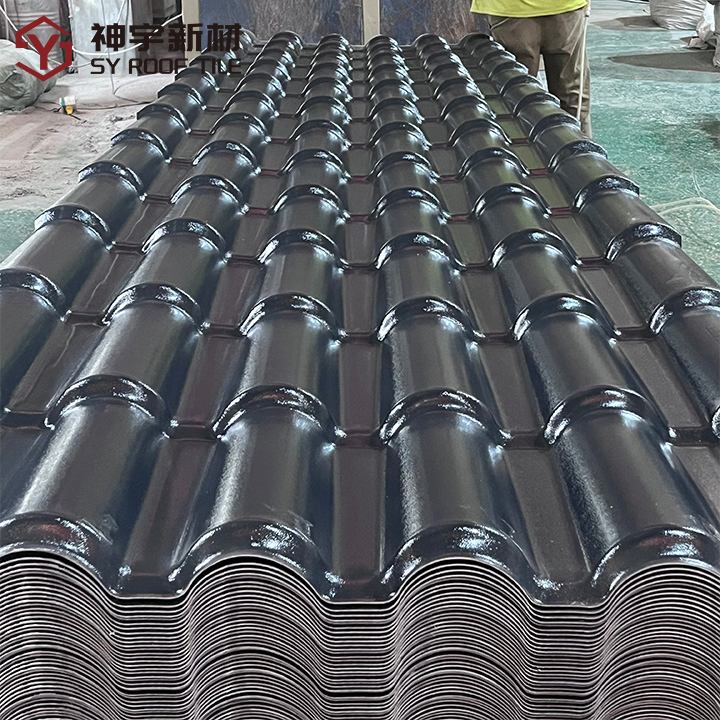 Wholesales Price ASA Synthetic Resin Double Roman Roof Tile Corrugated PVC UPVC Roof Shingle Tile PVC Roofing Sheet