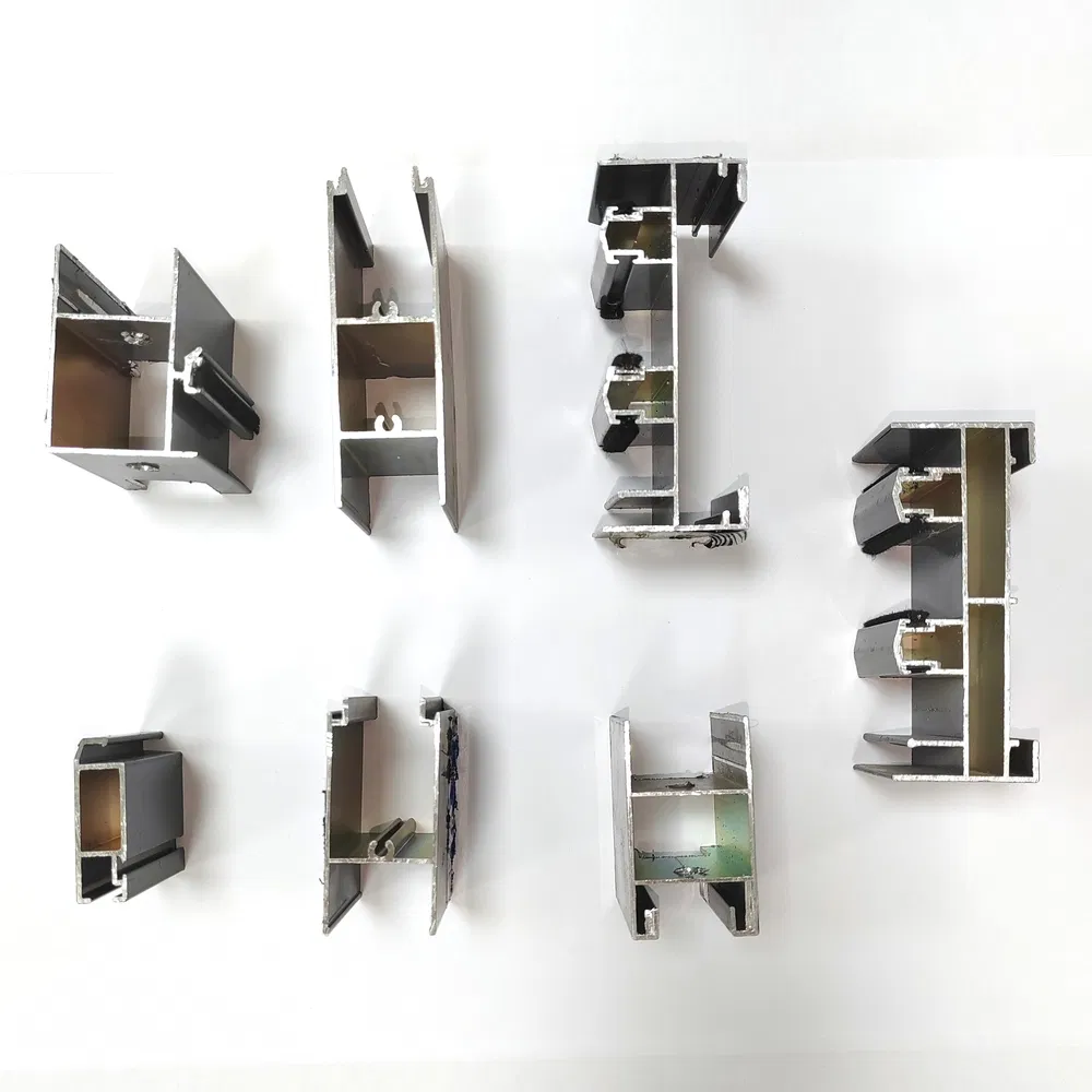 Brushed Finish Curtain Wall Door Framing Aluminum Extrusion Profile for Commercial Entrance