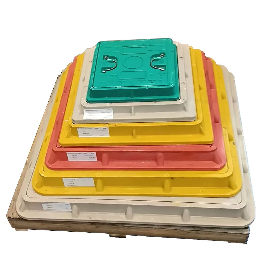 Factory Cheap Price FRP/BMC/SMC/GRP Composite Resin Fiberglass Square Manhole Cover for Sidewalk/Garden/Road
