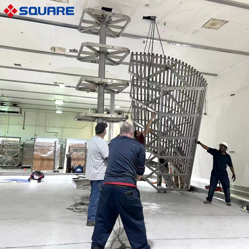 Square High Quality Customized Freeze Meat Fish Seafood Industrial Spiral Quick Freezer