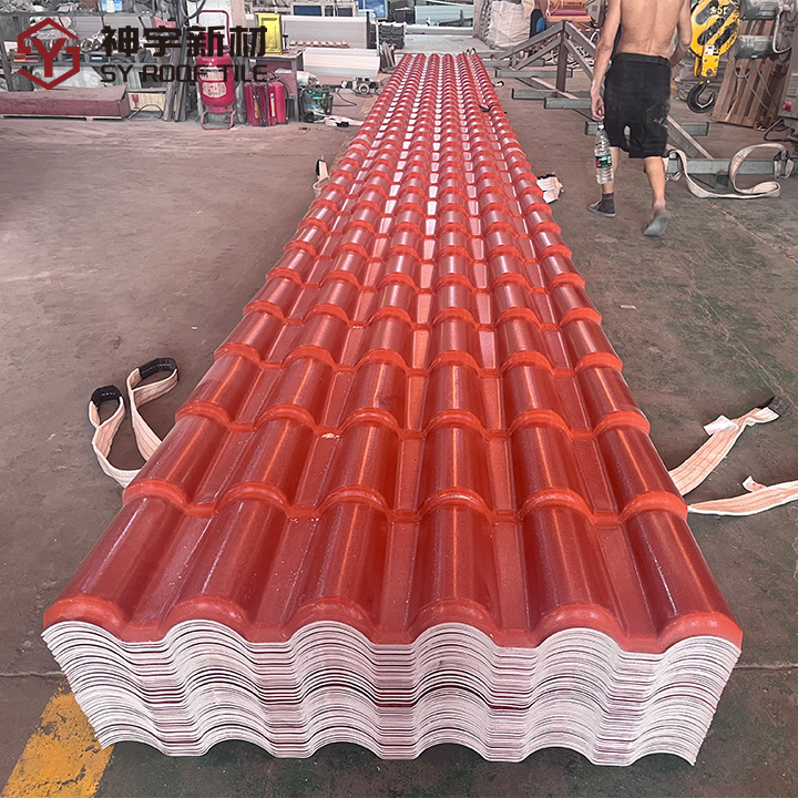 Wholesales Price ASA Synthetic Resin Double Roman Roof Tile Corrugated PVC UPVC Roof Shingle Tile PVC Roofing Sheet