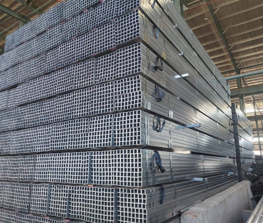 Rhs Hollow Section Rectangular Zinc Coating Gi Iron Tube Carbon Hot Dipped Zn Coated Structural Shs Ms Square Tube Galvanized Steel Pipe