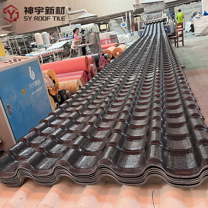 Wholesales Price ASA Synthetic Resin Double Roman Roof Tile Corrugated PVC UPVC Roof Shingle Tile PVC Roofing Sheet