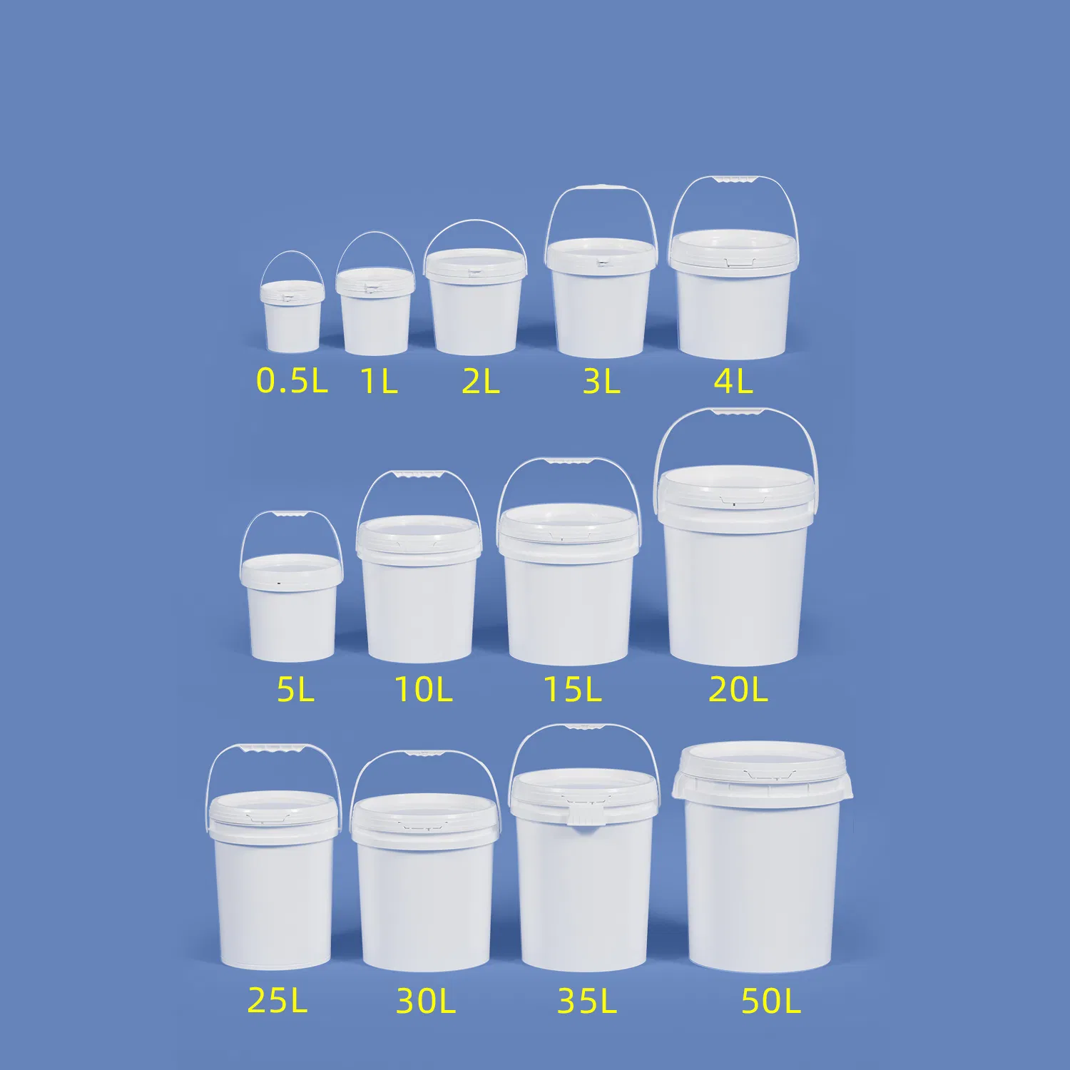 Umetass Food Grade 5 Gallon Rectangular Square Plastic Bucket with Lid for Water Paint Bucket Plastic Food Container