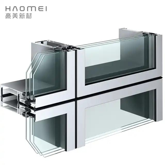 Curtain Wall Aluminum Profiles Extrusion 6063 / 6061 Alloy Premium Quality Costimized