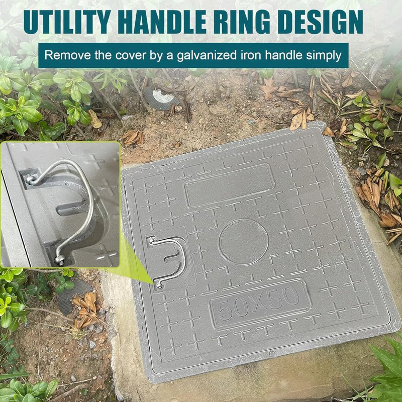 Factory Cheap Price FRP/BMC/SMC/GRP Composite Resin Fiberglass Square Manhole Cover for Sidewalk/Garden/Road